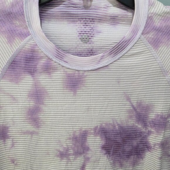 Lululemon Tie Dye Long Sleeve Shirt Women’s 6 Purple White - Picture 3 of 12